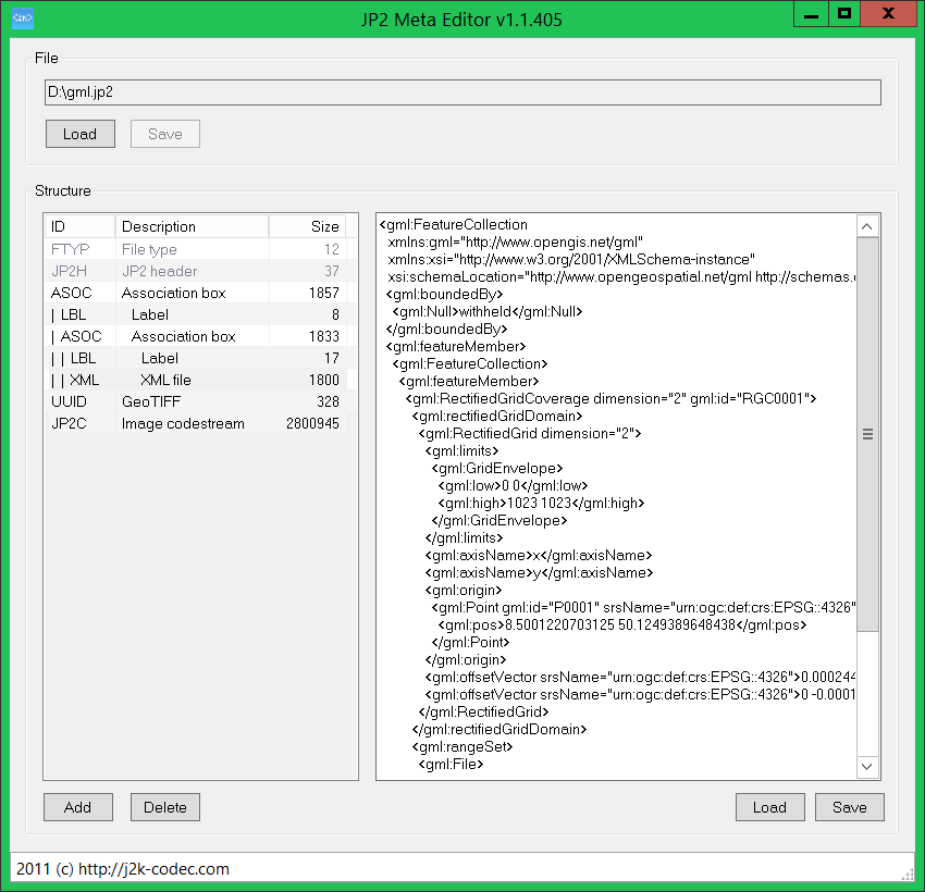 JP2 Metadata Editor 1.1